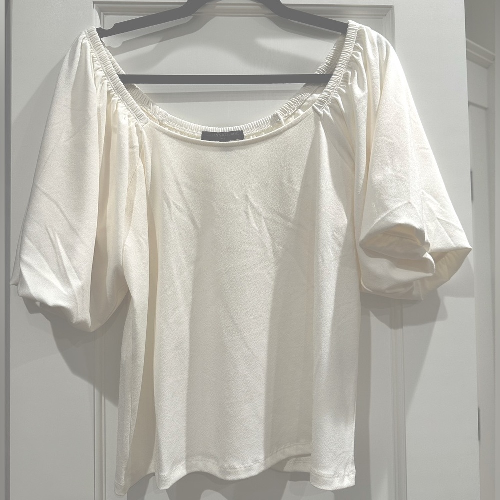 Banana Republic white puff sleeve top (NWOT)